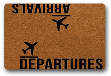 Eureya Fußmatte Fußmatten Eingang Bodenmatte Bereich Teppich Funny Home Dekorative Fußmatte Maschinenwaschbar-perfet Geschenk, Arrivals Departures, 23.6(L) x15.7(W)