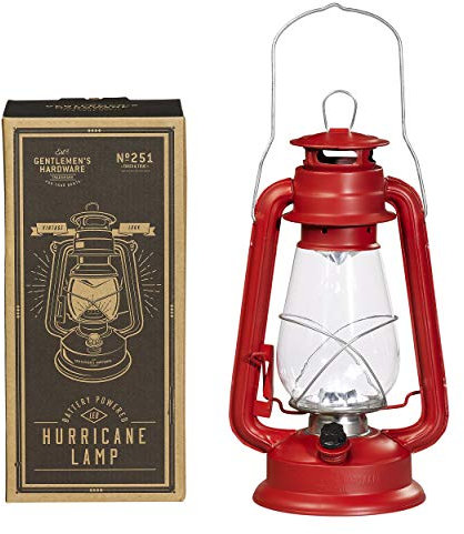 Gentleman's Hardware Red Hurricane Lamp | LED | Battery Operated