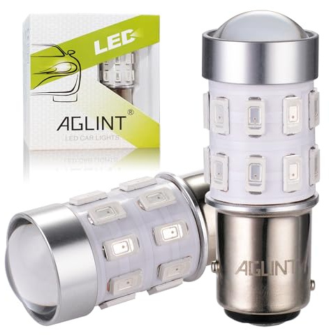 AGLINT 1157 P21/5W LED Ampoule Rouge BAY15D 2057 2357 7528 12V 24V Super Brillant pour Voiture Feux Frein Stop Freinage Arrière Feu 2 Pièces