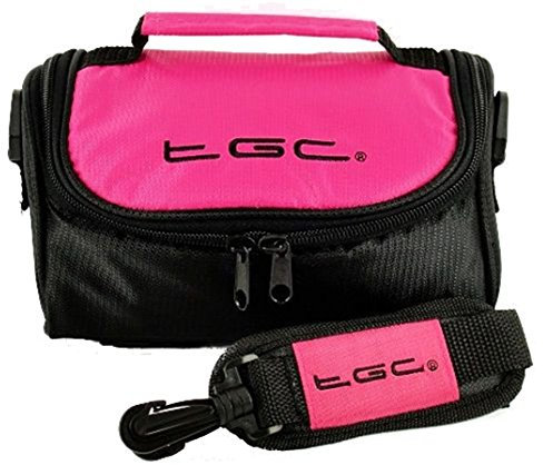 Samsung NX3000, NX mini Camera Case Bag by TGC ® with shoulder strap and Carry Handle (Hot Pink & Black)