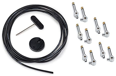 RockBoard PatchWorks Solderless Patch Cable Set - 300 cm / 118 7/64 Inch Cable + 10 Plugs - Chrome
