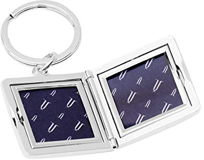 Brillibrum Design Medaillon mit Gravur Silber zum aufklappen 2 Fotos Foto Schlüsselanhänger Bilderrahmen Eckig Amulett Schmuck Aufklappbar (Gravur 25 Zeichen beidseitig)