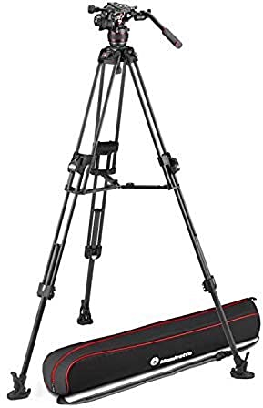 Manfrotto FastTripod, Testa Treppiede Video Fluida 608 Nicrotech con Treppiede Video 645 Fast Twin in Carbonio, Kit per DSLR, Reflex, Camcorder, Cavalletto per Videocamera e Fotocamera, Portata 14kg