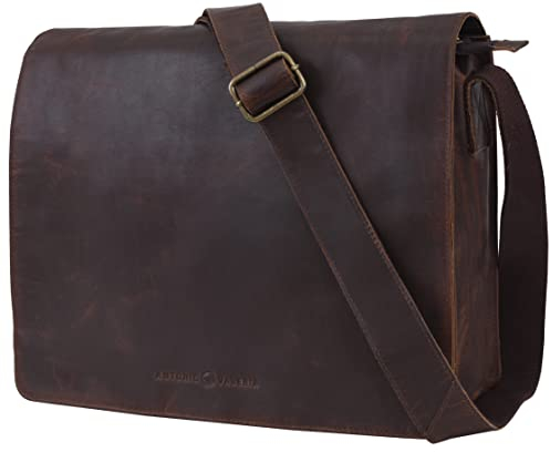 ANTONIO VALERIA Albert Premium Leder Messenger Bag für Herren, Oily Wash Braun, Medium…