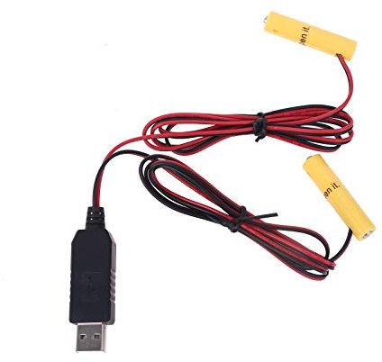 Power Supply Adapter,USB Mains Convert To 1.5V Dual AA AAA Battery Eliminator Can Replace 1pc Battery