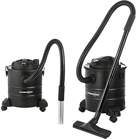 Powersonic Bagless Black 20L Fireplace Ash Vacuum Cleaner/Blower Hoover Wood Burner Vac Collector - Ideal for For Fireplaces, Log Burners, Grills, BBQ's, Fire Pits & Chimineas 1200w
