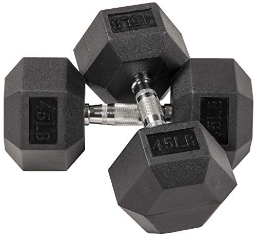 Fitvids Sechskant-Hanteln, gummiert, 20,4 kg, Paar
