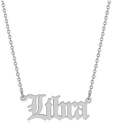 South Coast Jewellery Libra Zodiac Horoscope Birth Star Sign Necklace Gold Stainless Steel