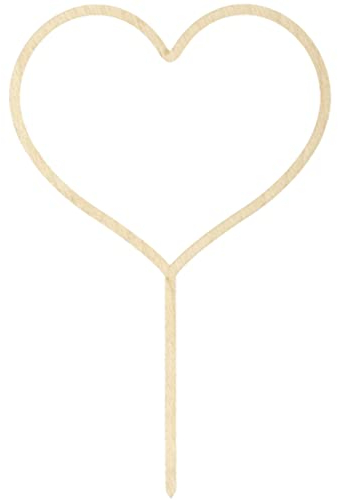 PartyDeco Wooden Heart Cake Topper Wedding Natural Decoration Boho Rustic