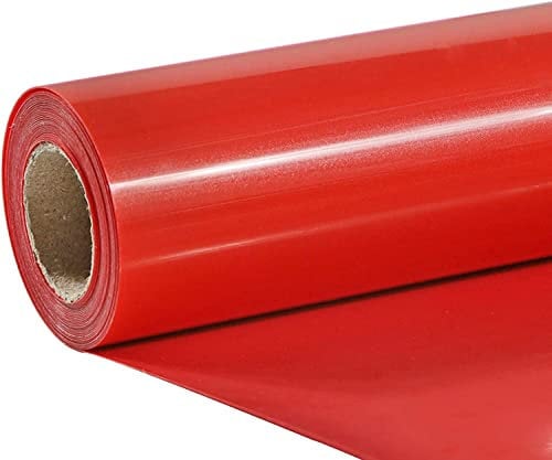 Landteek Red 12in x 20ft Iron On Transfer Design Vinyl Roll for T-Shirt Clothing and Other