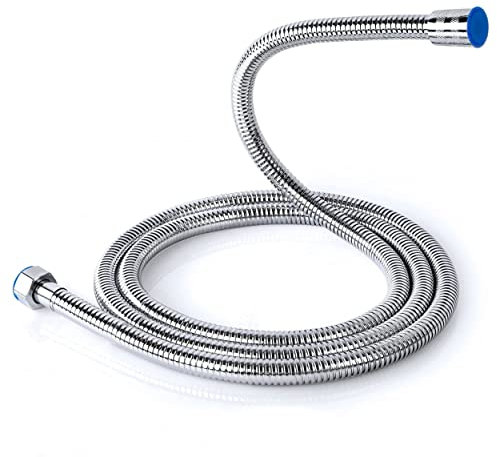 Tuyau de douche extensible de 2,2 m - 2,5 m - Flexible de douche en acier inoxydable - Connexion universelle G1/2 - Flexible et résistant aux torsions - Tête pivotante à 360°