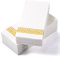 LEKOCH 100 pcs Serviettes de Tables Jetables de Qualite Blanc et Or Serviette Papier Intissé Epaisse Serviettes pour le mariage, Noël ou la fête 43 * 30cm