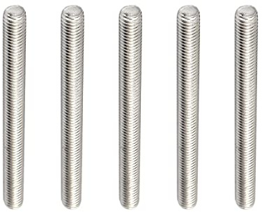 Rebower 5 Stück Gewindestange M8x100mm Gewindestab Edelstahl 304 Gewindestifte Metrische Vollgewindestange Gewindebolzen Außengewinde für Möbel Maschinen Schraubverbindungen Klemmen