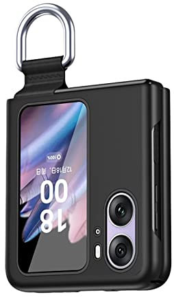 BORYA Coque pour Oppo Find N2 Flip, Très Mince Antichoc Premium PC Housse, Pliable Mat Soyeux Anti-Rayures Anti-Chute Élégant Simple Étui avec 360°Anneau, Noir