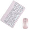 Tastiera e mouse wireless Bluetooth, ultra-sottile, 2,4 GHz, tastiera e mouse wireless per iPad Pro/iPad Air/iPad 9.7 e altri dispositivi iOS Android Windows (rosa)