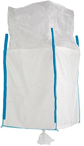 Big Bag mit Schürze Auslaufstutzen weiß 90 x 90 x 115 cm Tragfähigkeit 1000kg Entsorgung Schüttgutbehälter BigBag Big Pack Transportsack Bags Sack Schüttgut SWL 1.000 kg (10 Stück)