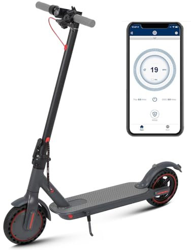 Monopattino Elettrico, 350W Motore Potente, 25Km di Autonomia, 36V/10.4AH, 8.5 Pneumatici Solidi, Display LCD Luci pieghevole e portatile, Doppio Sistema di frenata Scooter Elettrico