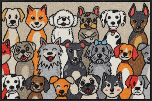 Salonloewe Minimatte Dog People I Schmutzfangmatte & Fußabtreter für Innen 50 x 75 cm