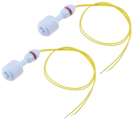 YINETTECH 2 Pièces Capteur de Niveau de Liquide Interrupteur à Flotteur PP Interrupteur de Capteur à Flotteur avec Fil en Plastique Petit Interrupteur à Flotteur pour Distributeurs d'eau Chauffe-eau
