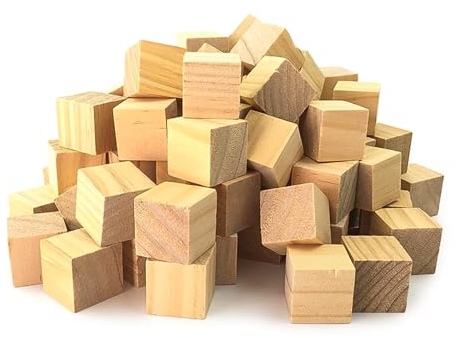 500 Stück Holzwürfel, 10mm Holzklötze Kleine Holzklötzchen zum Basteln Blanko Würfel Holz Quadrat Würfel Natur für Deko, Puzzles, Zahlen, DIY, Handwerk