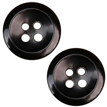 ZAZUZU 10 Stück 12/15/18/20/23/25 mm große Knöpfe aus echtem Horn aus schwarzem Kaffee, 100 % Büffelhorn-Knöpfe, Mantel, 4 Löcher, runde Knöpfe zum Basteln