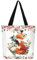 Homewish Fuchs Leinwand Tasche Kawaii Tier Fuchs Einkaufstasche Nette Tier Fuchs Wiederverwendbare Lebensmitteltasche Bunte Blumen Print Leinwand Einkaufstasche Schöne Kawaii Dekor Einkaufstasche