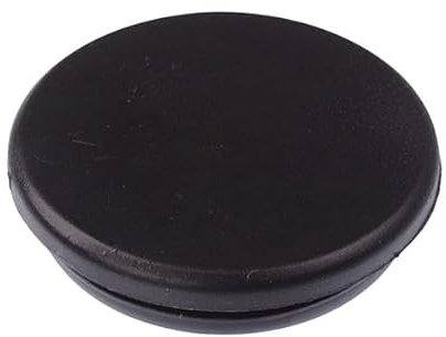 Black PVC Closed Blanking Grommet Wiring Stopper (20mm, Pack of 10)
