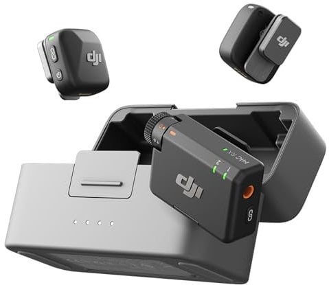 DJI Mic Mini Micrófono Inalámbrico (2 TX + 1 RX + Estuche de Carga), superligero, 48 h de Uso, cancelación de Ruido, micrófono inalámbrico Profesional para cámaras/iPhone/Android, Vlogs, Streaming