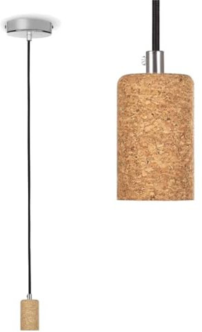 BLicht Pendellampe Hängeleuchte für 1 x E27 (max. 60W) kürzbar höhenverstellbar exkl. Leuchtmittel, Farbe: Kork