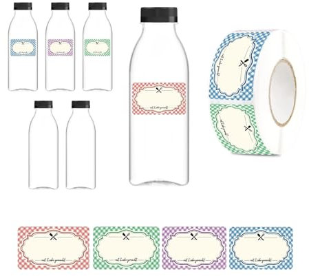 GEPACK Lot de 10 bouteilles en plastique réutilisables de 500 ml avec 10 étiquettes personnalisables incluses | Créez vos propres étiquettes pour personnaliser chaque bouteille