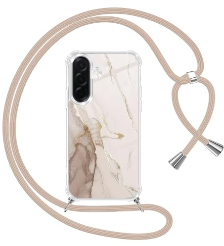 Yoedge Handyband Handyhülle für Samsung Galaxy A56 5G 6,7 Hülle mit Band, Durchsichtig Aesthetic Muster Marmor Case mit Kordel zum Umhängen,Weiche Silikon TPU + PC Stoßfest Cover für Samsung A56, 03
