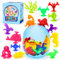 Bath Toys for Kids 3 4 5 Years Old: 40 Pcs Dinosaurs Sensory Toys Set Travel Suction Cup Toys for Toddlers Boys Girls Age 1-3 Non-Hole Bath Toy Animals with Eggshell Storage