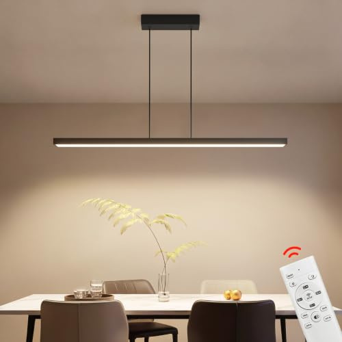 Coinmit Suspension LED pour Salle à Manger avec Télécommande Noir, 100W/36W