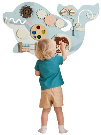 UBRAVOO Dinosaurier Holz-Fühltafel, Dinosaurier-Design, Lerntafel, Kinderzimmer-Dekoration(Dinosaurier)