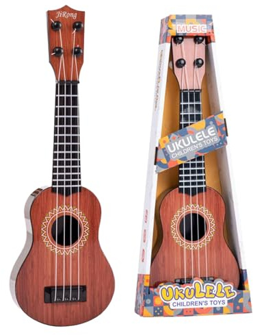 Ukulele giocattolo per bambini, 36cm Chitarra giocattolo con 4 corde regolabili, Strumento musicale ukulele per bambini, Mini Chitarra Musica Giocattoli Educativi per Ragazzo Ragazza Regali (C)