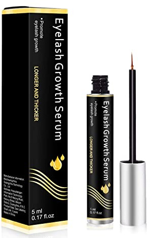 Wimpernserum Ohne Hormone 5ml, Wimpernwachstums, Lash Serum, Augenbrauen Serum, Wimpernwachstumsaktivator & Nährende Basis, Wimpernbooster für Pflege Gebrochene Wimpern, Schnelleres Wimpernwachstum-B