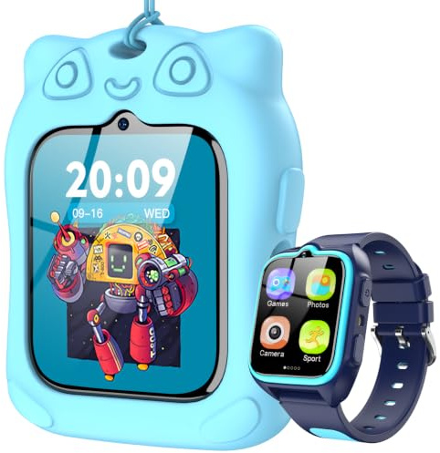 Blackview Smartwatch per Bambini, 1.75 inch TFT Smartwatch 30 Giochi, Sveglia, Fotocamera Touch HD, Video, Lettore Musicale, Contapassi, Torcia, Smartwatch per Bambini con Schermo Touch per Bambini