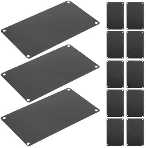 BAZEITFLOW Aluminium Blank Engraved Name Plates 10 Pcs 100X60Mm Black Metal Office Door Signs for Room Number and Business Identification