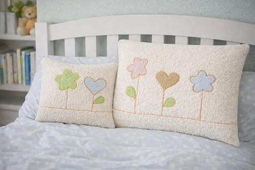 Efie Bio-Kissen Blumen Motiv 2er Set, 100% Baumwolle KBA, Handgefertigt in Deutschland, Nachhaltige Deko- und Kuschelkissen, 37x30 cm und 30x23 cm, Waschbar, Allergikergeeignet