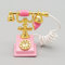 Odoria 1/12 Miniatur Retro Telefon Puppenhaus Zubehör, Rosa