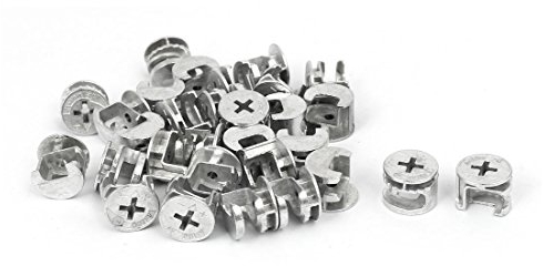 sourcing map 30Pcs Meubles Connecteur Came Serrure Raccords 15mm x 12mm pour Cabinet Tiroir Commode et Penderie Meubles Panneau Connexion