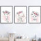 Set de 3 Affiches Animaux Safari 30x40 Poster Girafe Eléphant Lion Illustration Chambre Bebe Fille Gris Rose Aquarelle Tableau Peinture sur Toile Decoration Murale Cadeaux Anniversaire NPTWC008-M