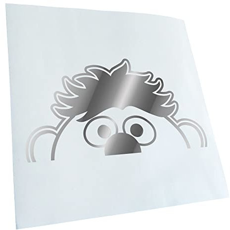 Kiwistar - Autoaufkleber - Chrom - 19x10cm Halber Ernie - Heckscheibe Auto Aufkleber wetterfest für Kfz LKW Mofa Truck - Sticker außen selbstklebend Tuning Zubehör für Fenster Fahrzeug Scheibe