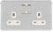 Schneider Electric Lisse Screwless Deco 2G 13A DP Sw Socket WPC, Polished Chrome/White, 2 Gangs