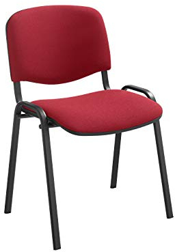 Nowy Styl Group Stapelstuhl ISO Basic, ergonomisch geformt, stapelbar, ohne Armlehnen, Gestell: schwarz, Bordeaux