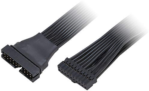 Akasa USB 3.0 19-pin Internal Extension Cable with Low-profile Connector | Male to Female Connection | 15cm | Black | AK-CBUB45-15BK