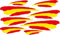 Pegatinas Bandera de España Adhesiva pack 8 stickers.