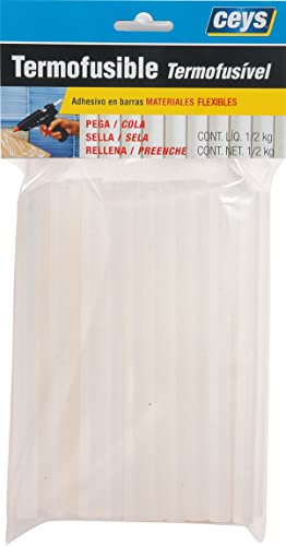 ceys 507014 Translucida Pistola siliciona-Manualidades Barras Silicona-180 mm-1 Kg, Blanco