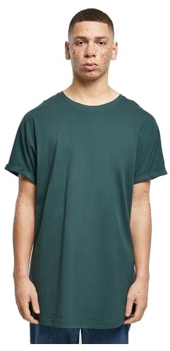 Urban Classics Herren T-Shirt Long Shaped Turnup Tee, lässiges T-Shirt für Männer, in langem Schnitt, erhältlich in vielen Farben, Bottlegreen, XL