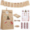 2024 Adventskalender zum Befüllen, 24 DIY Adventskalender Selber Befüllen, Adventskalender Tüten zum Befüllen, Weihnachtskalender zum Befüllen mit Aufkleber und Holzklemme für Kinder und Erwachsene